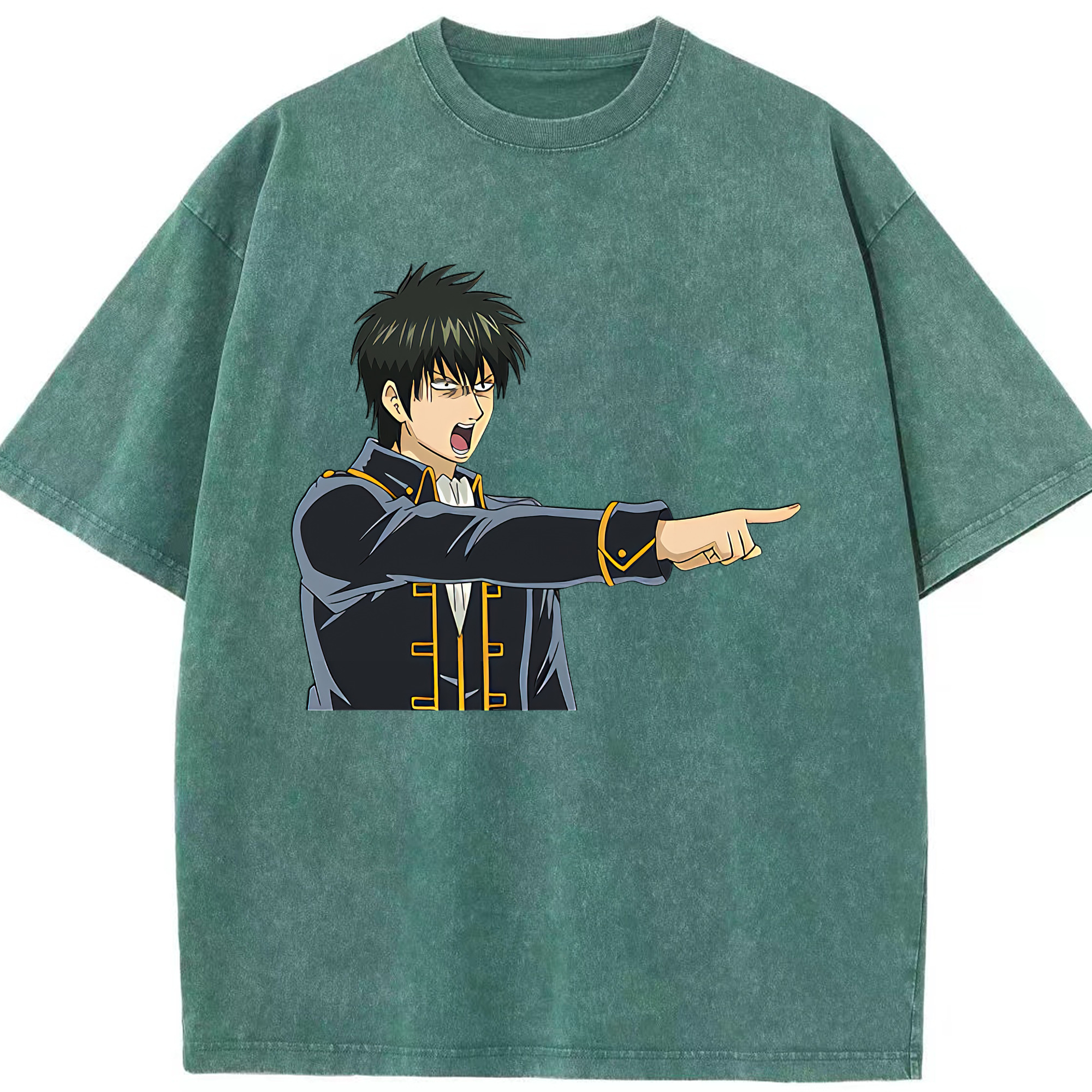 （画像用） ぎんたま 坂田銀時（さかたぎんとき） 神楽 志村新八（しむら しんぱち） GINTAMA Sakata Gintoki Kagura Shimura Shinpachi 綿100% ヴィンテージ風 半袖Tシャツ（フロントプリント）